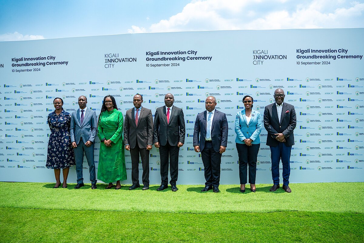 Groundbreaking ceremony for Kigali Innovation City involving the Government of Rwanda, Africa50, and BADEA.