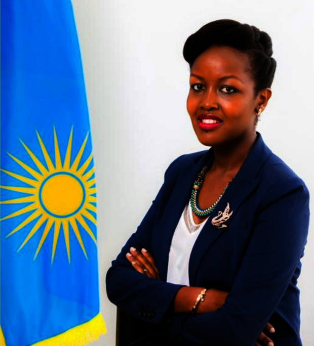 Paula Ingabire wearing a Suit